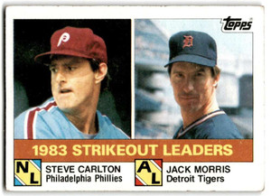 1984 Topps #136 Steve Carlton/Jack Morris Strikeout Leaders VG Philadelphia Phillies/Detroit Tigers 