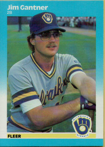 1987 Fleer #345 Jim Gantner NM Milwaukee Brewers 