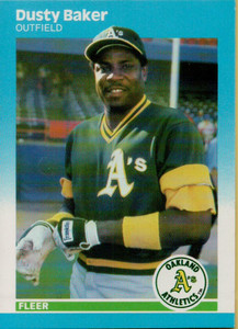1987 Fleer #387 Dusty Baker NM Oakland Athletics 