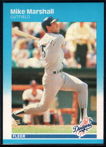 1987 Fleer #446 Mike Marshall NM Los Angeles Dodgers 