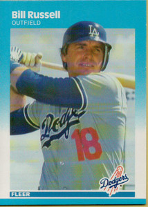1987 Fleer #452 Bill Russell NM Los Angeles Dodgers 