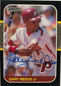 Gary Redus Autographed 1987 Donruss #288