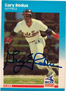 Gary Redus Autographed 1987 Fleer #U-102