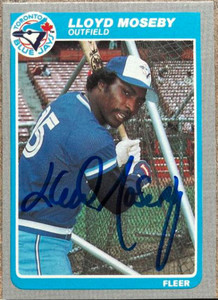 Lloyd Moseby Autographed 1985 Fleer #115 Toronto Blue Jays Card