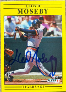 Lloyd Moseby Autographed 1991 Fleer #344