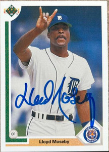Lloyd Moseby Autographed 1991 Upper Deck #559 Detroit Tigers Card