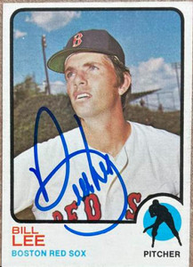 Bill Lee Autographed 1973 Topps #224 Boston Red Sox Card 