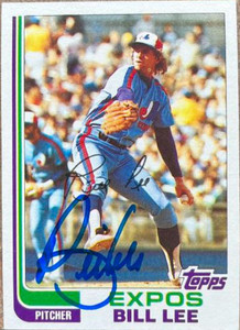 Bill Lee Autographed 1982 Topps #323 Montreal Expos Card