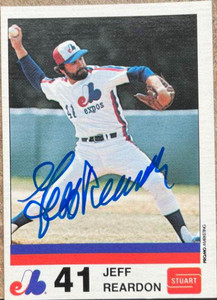 Jeff Reardon Autographed 1983 Stuart Bakery Montreal Expos #5
