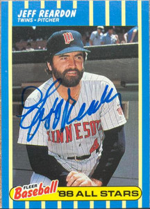 Jeff Reardon Autographed 1988 Fleer Baseball All-Stars #33