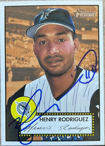 Henry Rodriguez Autographed 2001 Topps Heritage #322 (Red Back) SP