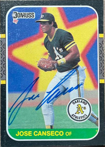 SOLD 124196 Jose Canseco Autographed 1987 Donruss - Wax Box Cards #PC-12