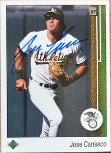Jose Canseco Autographed 1989 Upper Deck #659 Oakland Athletics Card
