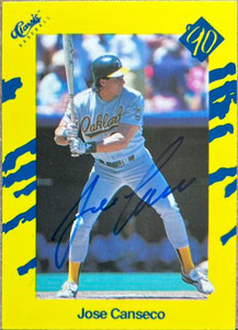 Jose Canseco Autographed 1990 Classic Yellow #T32