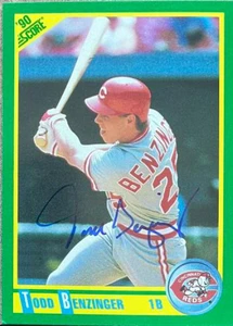 Todd Benzinger Autographed 1990 Score #65