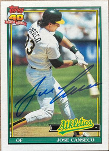 Jose Canseco Autographed 1991 Topps #700