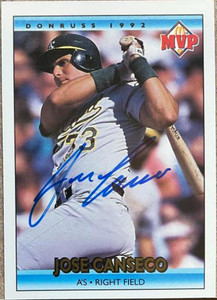 Jose Canseco Autographed 1992 Donruss McDonald's MVP #13