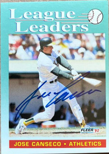 Jose Canseco Autographed 1992 Fleer #688