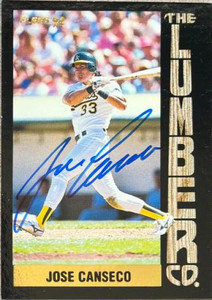 SOLD 124299 Jose Canseco Autographed 1992 Fleer Lumber Company #5