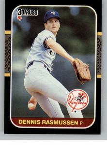 1987 Donruss #175 Dennis Rasmussen VG New York Yankees 