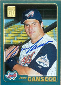 SOLD 124425 Jose Canseco Autographed 2001 Topps #636