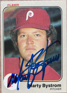 Marty Bystrom Autographed 1983 Fleer #154 Philadelphia Phillies Card