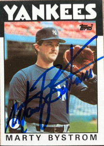 Marty Bystrom Autographed 1986 Topps Tiffany #723