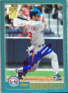 Mike Mordecai Autographed 2001 Topps #549