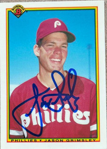 Jason Grimsley Autographed 1990 Bowman Tiffany #151