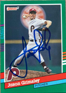 Jason Grimsley Autographed 1991 Donruss #653