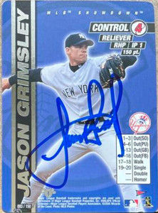 Jason Grimsley Autographed 2000 MLB Showdown Pennant Run 1st Edition - Unlimited #093 Jason Grimsley Autographed 2000 MLB Showdown Pennant Run 1st Edition - Unlimited #093