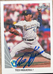 SOLD 125027 Ted Higuera Autographed 1990 Leaf #506