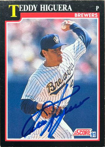 Ted Higuera Autographed 1991 Score #260
