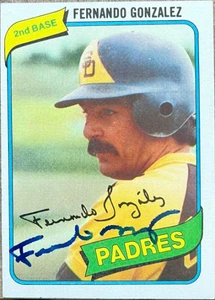 Fernando Gonzalez Autographed 1980 Topps #171 San Diego Padres Card
