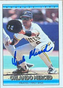 Orlando Merced Autographed 1992 Donruss #310