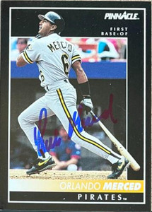 Orlando Merced Autographed 1992 Pinnacle #62