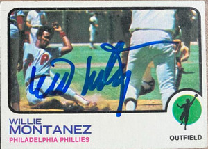 SOLD 125261 Willie Montanez Autographed 1973 Topps #97