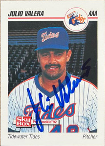 Julio Valera Autographed 1992 Skybox AAA #257