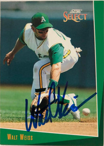 SOLD 6076 Walt Weiss Autographed 1993 Score Select #192