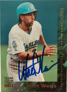 Walt Weiss Autographed 1994 Stadium Club Team #98