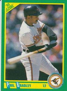 1990 Score #24 Phil Bradley VG Baltimore Orioles 