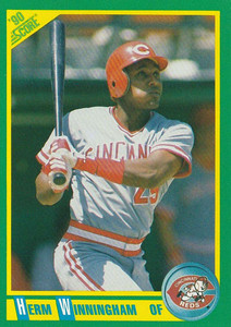 1990 Score #38 Herm Winningham VG Cincinnati Reds 
