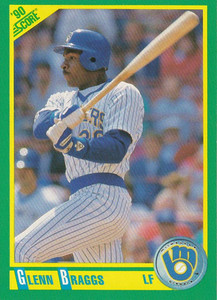 1990 Score #105 Glenn Braggs VG Milwaukee Brewers 