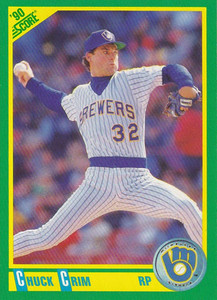 1990 Score #108 Chuck Crim VG Milwaukee Brewers 