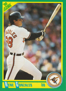1990 Score #118 Rene Gonzales VG Baltimore Orioles 