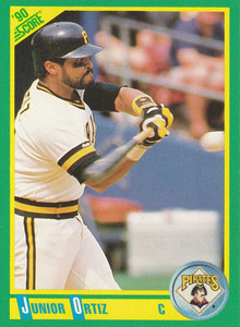 1990 Score #143 Junior Ortiz VG Pittsburgh Pirates 