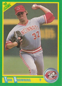 1990 Score #165 Tom Browning VG Cincinnati Reds 