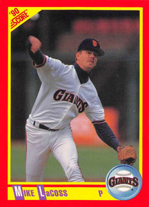 1990 Score #253 Mike LaCoss VG San Francisco Giants 