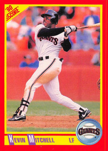 1990 Score #343 Kevin Mitchell VG San Francisco Giants 