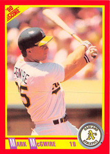 1990 Score #385 Mark McGwire VG Oakland Athletics 